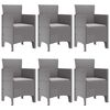 vidaXL Garden Dining Set 7 pcs Light Grey Polt rattan