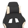 vidaXL Gaming Chair Black and Cream Fabric (100% polyester), Metal, Plywood