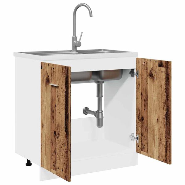 vidaXL Sink Bottom Cabinet Old wood Engineered wood Standard