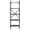 vidaXL Bookcase Black Engineered wood, metal