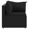 vidaXL Patio Corner Sofa Black PE rattan Standard Adjustable Feet