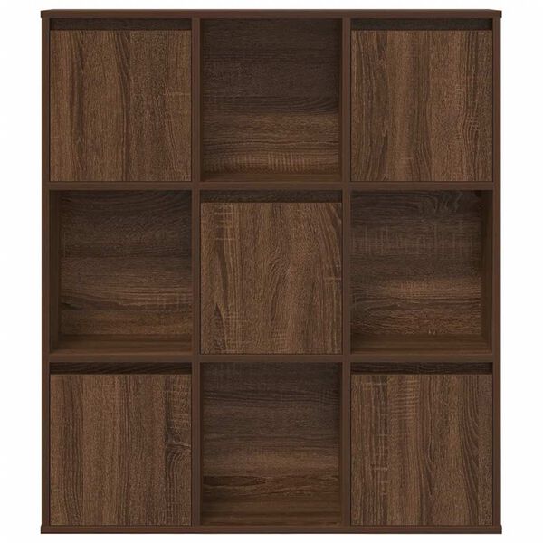 vidaXL Bookcase Brown oak Engineered wood Medium Bookcase Rectangular