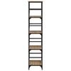 vidaXL Bookshelf Brown Oak Engineered Wood and Steel Medium Bookshelf