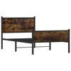 vidaXL Bed Frame Smoked oak Steel, engineered wood Single Modern