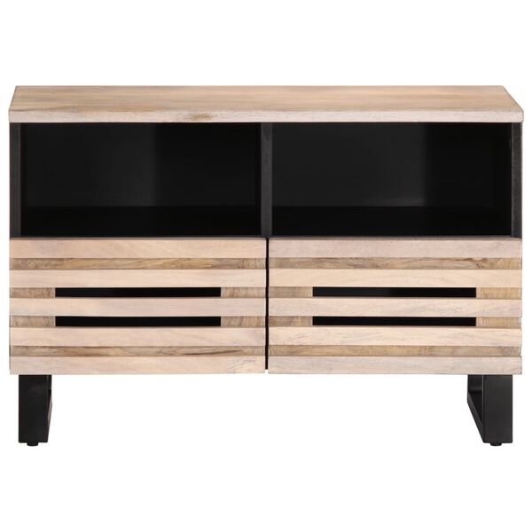 vidaXL TV Cabinet White Solid mango wood Medium TV Cabinet Rectangular