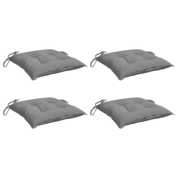 vidaXL Chair Cushion Set of 4 Grey Oxford fabric 15.7 x 15.7 in