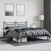 vidaXL Bed Frame Black Steel Super King Bed Frame Rectangular