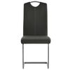 vidaXL Dining Chair Set of 2 Grey Faux leather, Steel Standard Sleek