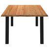 vidaXL Dining Table Light Brown Solid Oak Wood, Powder-Coated Steel Large