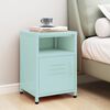 vidaXL Nightstand Mint Steel Medium Adjustable Feet Nightstand