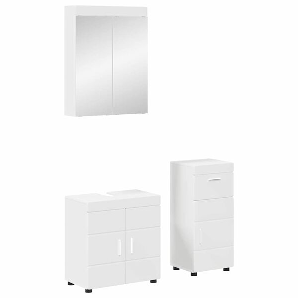 vidaXL Bathroom Furniture Set with Drawer TULUM White Engineered Wood