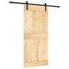 vidaXL Sliding Door with Hardware Set 37.4x82.7" Solid Wood Pine