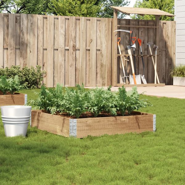 vidaXL Garden Planter Natural Wood Solid Pine Wood Medium Foldable