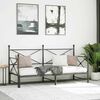 vidaXL Daybed With Trundle Black Steel 35.4 x 78.7 in