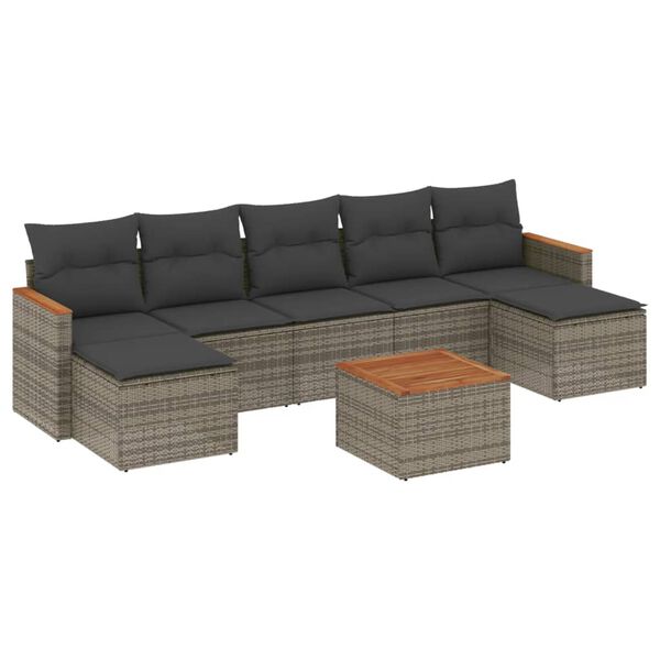 vidaXL Garden Sofa Set Gray