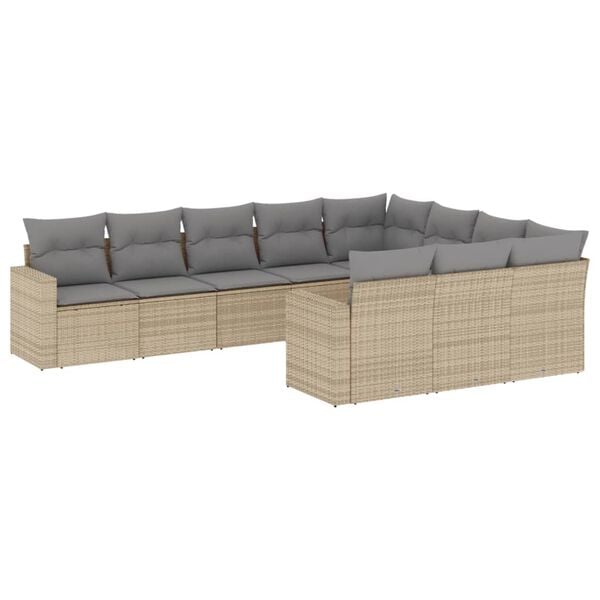 vidaXL Garden Sofa Set Beige and Light Grey