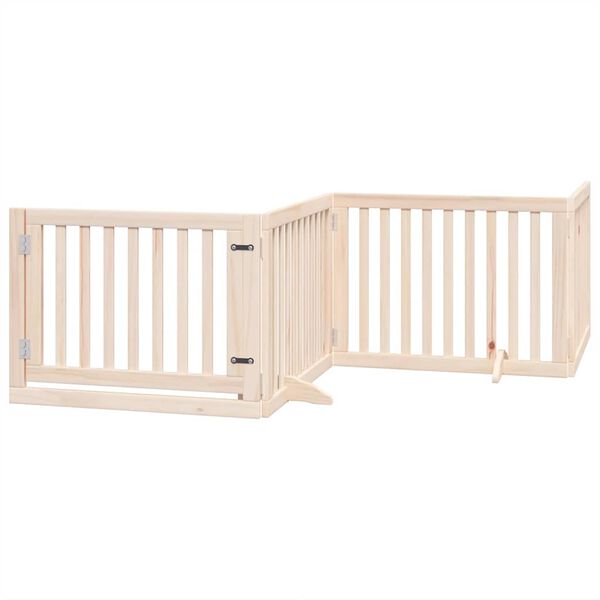 vidaXL Dog Gate Set of 8 Natural Poplar Wood 252 in total length