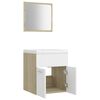 vidaXL Bathroom Furniture Set White and Sonoma Oak Engineered Wood, Ceramic