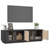 vidaXL TV Cabinet Grey Solid Pine Wood Medium Doors TV Cabinet