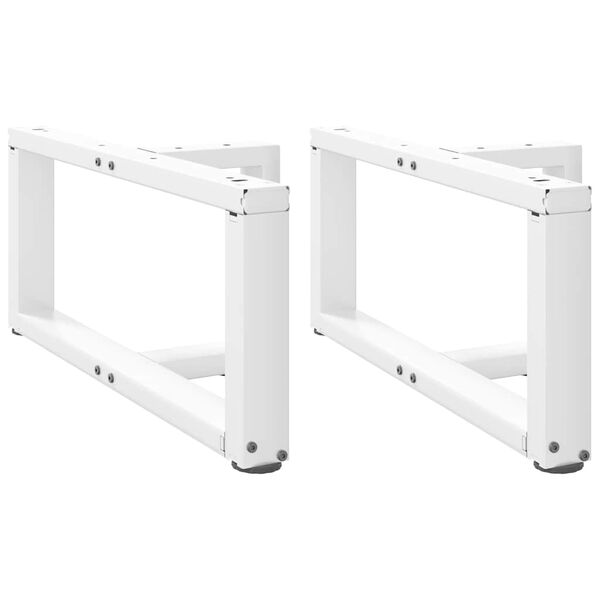 vidaXL Coffee Table Leg White Powder-coated steel Medium Adjustable Feet