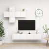 vidaXL 7 Piece TV Stand Set White Engineered Wood