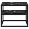 vidaXL Console Table Black Tempered Glass Medium Console Table