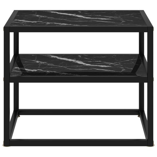 vidaXL Console Table Black Tempered Glass Medium Console Table