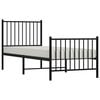 vidaXL Bed Frame Black Steel Small Single Traditional Strong