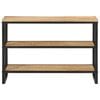 vidaXL Console Table Natural Wood, Black Solid Mango Wood, Iron Slim