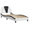 vidaXL Bed Frame "Viana" without Mattress White and Black 31.5"x78.7" Faux Leather