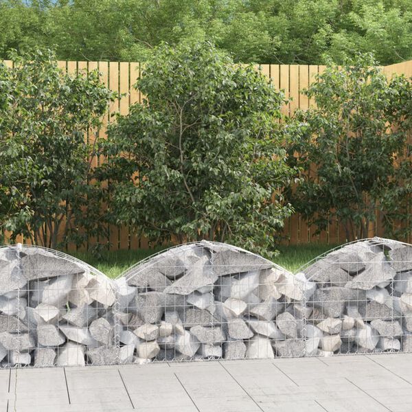 vidaXL Gabion Basket Silver Galvanized iron 39.4 x 11.8 x 15.7/23.6 in