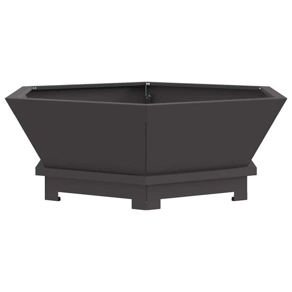vidaXL Fire Pit Black 29.53 x 29.53 x 11.02 in Steel
