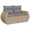 vidaXL Garden Sofa Set Beige Poly Rattan 9-Piece Set Modular