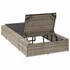 vidaXL Sunbed with Floating Cushion Light Grey Poly Rattan