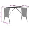 vidaXL Garden Table Grey PE rattan Standard UV-resistant materials