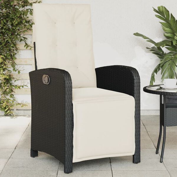 vidaXL Reclining Garden Chair Black
