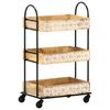 vidaXL 3-Tier Kitchen Trolley 18.1"x11.8"x29.9" Solid Mango Wood