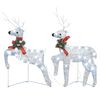 vidaXL Christmas Reindeer Set of 4 Silver Mesh, Metal Medium