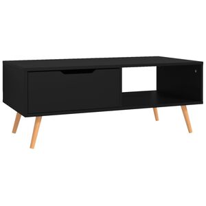 vidaXL Coffee Table Black Engineered wood, MDF 39.4 x 19.5 x 16.9 in