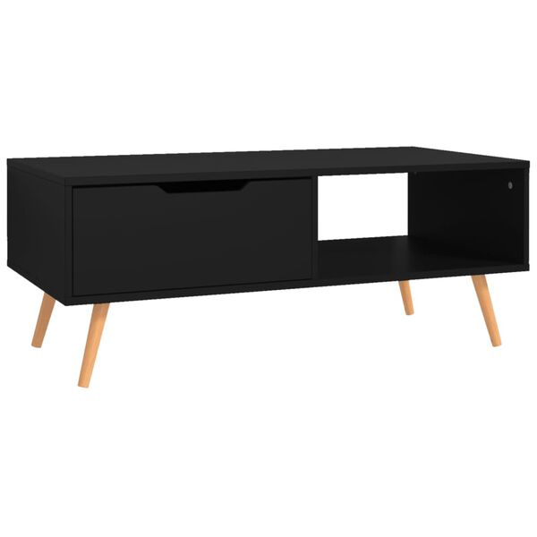 vidaXL Coffee Table Black Engineered wood, MDF 39.4 x 19.5 x 16.9 in