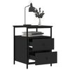 vidaXL Bedside Cabinet Black Engineered Wood, Iron Standard