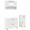 vidaXL Bathroom Furniture Set with Drawer 3 pcs White Engineered wood