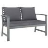 vidaXL Garden Lounge Set Grey Solid Acacia Wood Medium Hardwood
