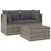 vidaXL Garden Lounge Set Grey PE Rattan, PVC, Polyester, Powder-Coated Steel