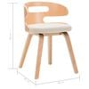vidaXL Dining Chair Set of 4 Cream and light brown