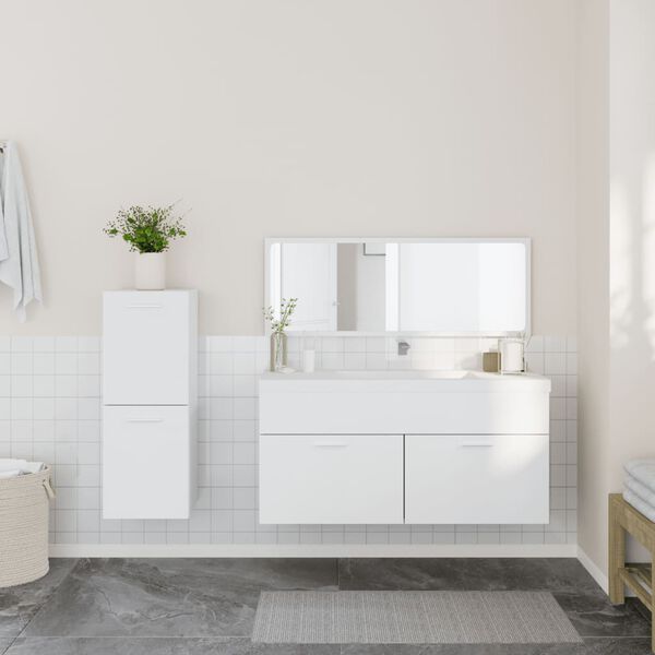 vidaXL Bathroom Furniture Set White Engineered wood, acrylic Medium