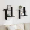 vidaXL Wall Shelf Black Engineered Wood Medium Wall mounting