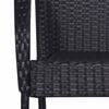 vidaXL Dining Chair Set of 4 Black PE rattan, powder-coated steel
