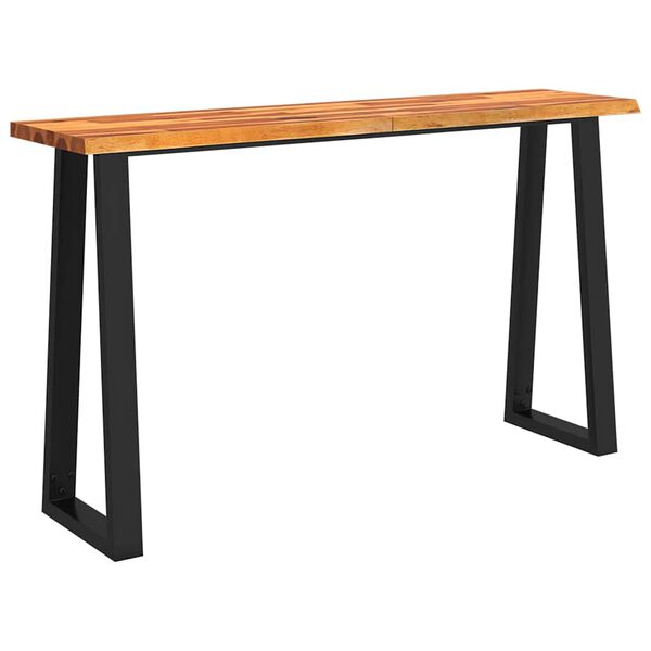 vidaXL Console Table Natural Wood Solid acacia wood and powder-coated steel