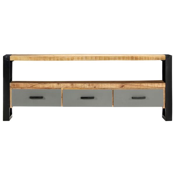 vidaXL TV Cabinet Natural Mango Wood and Black